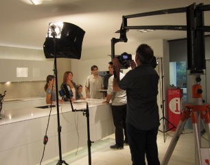 Dreharbeiten Bauarena Kran